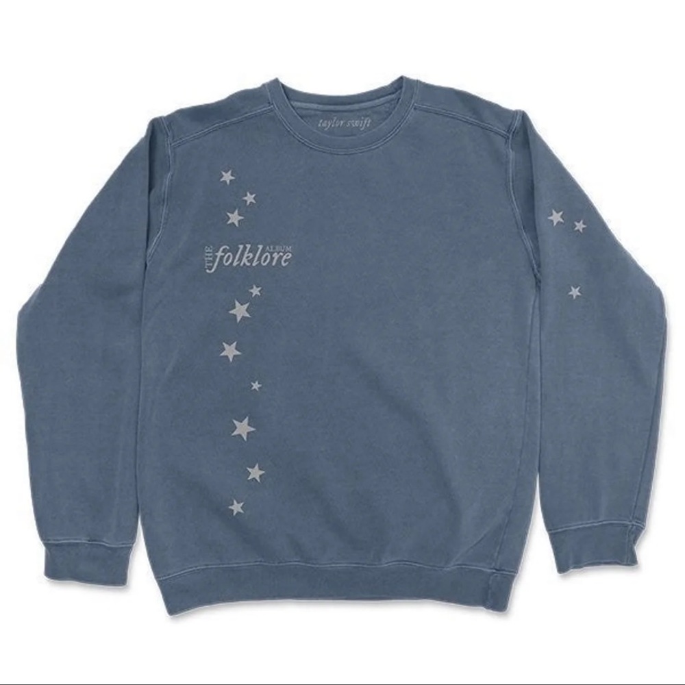 Taylor Swift Folklore Stars Around My Scars Crewneck Sweatshirt, size Medium